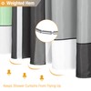 BTTN Extra Long Geometric Decorative Fabric Shower Curtain Set -