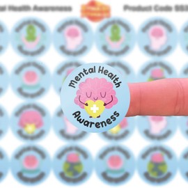 144 Mental Health Awareness 30mm Stickers for Nurses, School Teachers and Parents