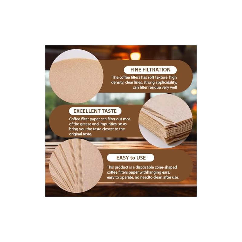 ASIRYVA 100 PCS Coffee Filter Papers Unbleached, Disposable Filter Papers,
