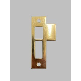 Generic 3-1/2"" Satin Brass Door Strike Plate Latch for Mortise, Vintage, Solid Brass, Replacement Striker/Keeper, 312SB