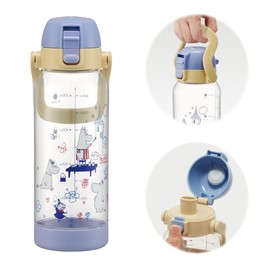 Skater PDMK10-A Drink Marker Bottle, 3.3 fl oz (1 L), Easy to See How Much You Drink at a Glance, Includes Handle, Plastic Water Bottle, Moomin