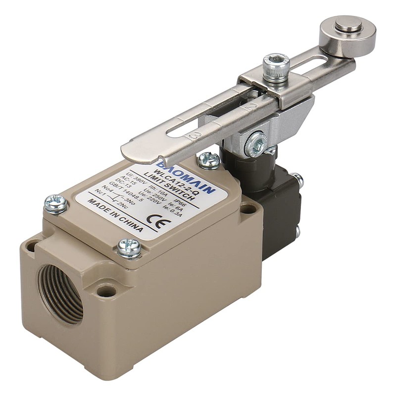 Baomain Adjustable Rotary Roller Lever Limit Switch WLCA12-2-Q Momentary 380V