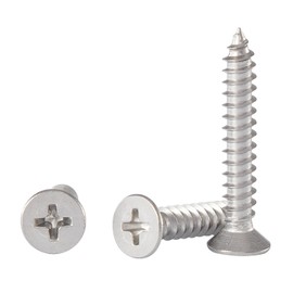 #6 * 3/4" Wood Screws, Flat Head Phillips Stainless Steel, 100Pcs Corrosion Resistant for Wood, Drywall Applications, and Outdoor Use