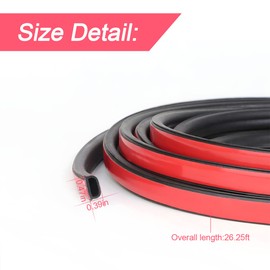 BLAU GRUN Car Door Weather Seal Strip, D-Shape Rubber Edge Trim Protector Striping for Auto Door, Self Adhesive Noise Insulation Sealing Weatherstrip for Most SUV, Truck, RV