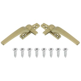 uxcell 2Pcs Casement Window Locking Handle, Zinc Alloy Locking Handle Grasp Grip Left and Right Hand for Windows, Champagne Color