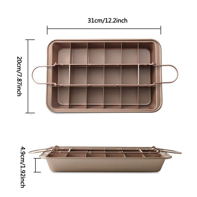 Brownie Pan, Non-Stick Brownie Baking Pan with Dividers, Brownie Cutter,Brownie