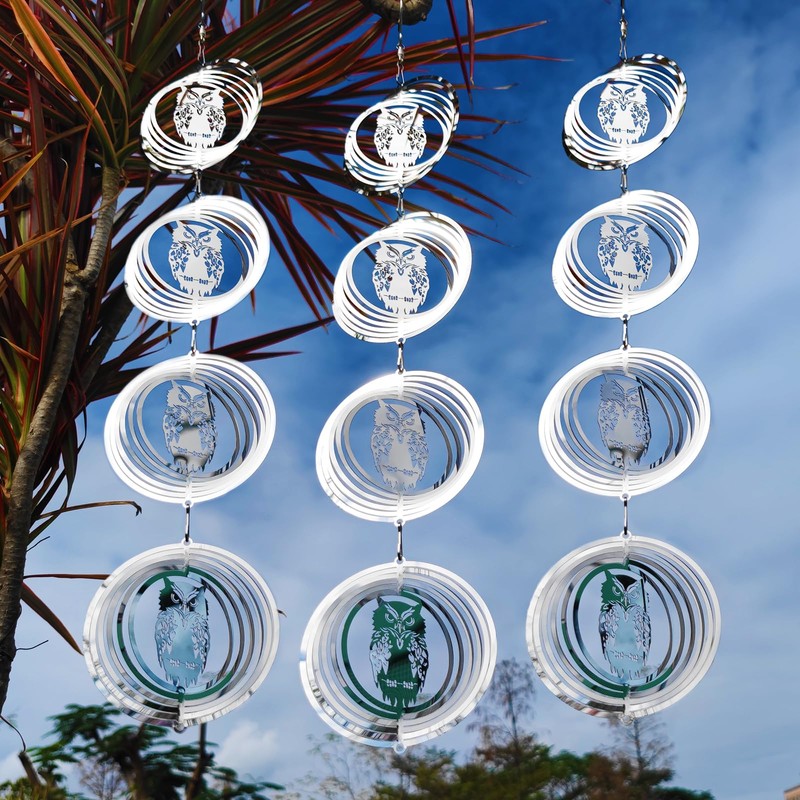 12 Disc Highly Reflective Owl Bird Scare, Extra Sparkly Owl