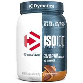 Dymatize Dymatize ISO100 Whey Protein Powder with 25g of Hydrolyzed 100% Whey Isolate, Gluten Free, Fast Digesting, Chocolate Peanut Butter, 20 Servings