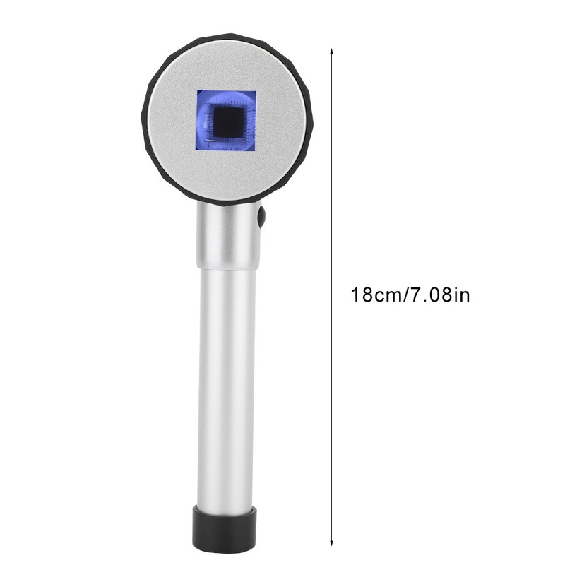 10X Magnifier Handheld Loupe with Scale LED Metal Handle Optical