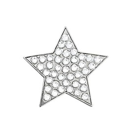 Navika White Star Golf Ball Marker with Crystals | Magnetic Hat Clip Included | Star Themed Golfing Accessory | Bling Gift for Women Golfers