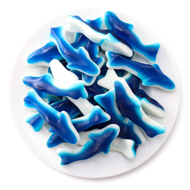 Funtasty Blue Shark Gummy Marshmallow Candy, Blue Raspberry Flavor -