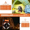 Camping Fan with Light - 20000mAh Rechargeable Battery Fan, 112Hrs