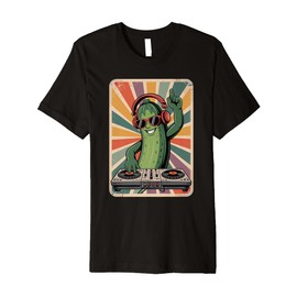 Retro Cucumber DJ Cucumbers Sound Tech Premium T-Shirt