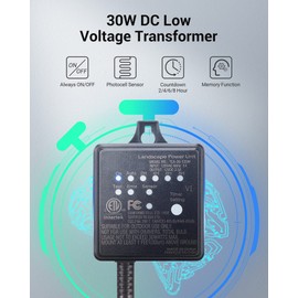 DEWENWILS 30W Outdoor Low Voltage Transformer with Timer and Photocell Light Sensor, 12V DC, ETL Listed