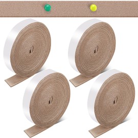Zonon 4 Rolls 120 Inch Felt Strip with Adhesive Backing Felt Tapes Furniture Strip Rolls Self Stick Heavy Duty Polyester for Protecting Furniture and DIY Adhesive(Beige,1 Inch)