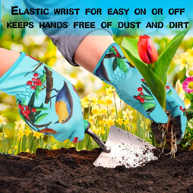 SLARMOR Leather-Gardening-Gloves for Women - Thorn-Proof Work-Gloves with Touch Screen