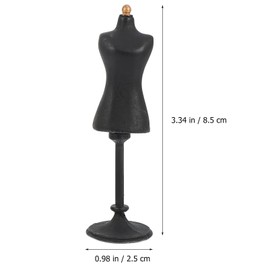 STOBOK Doll 2 Pieces 1:12 Mini Female Mannequin Torso Shape Mini Clothing Display Stand Clothing Display Holder Acessories Black Mannequin Mini Torso