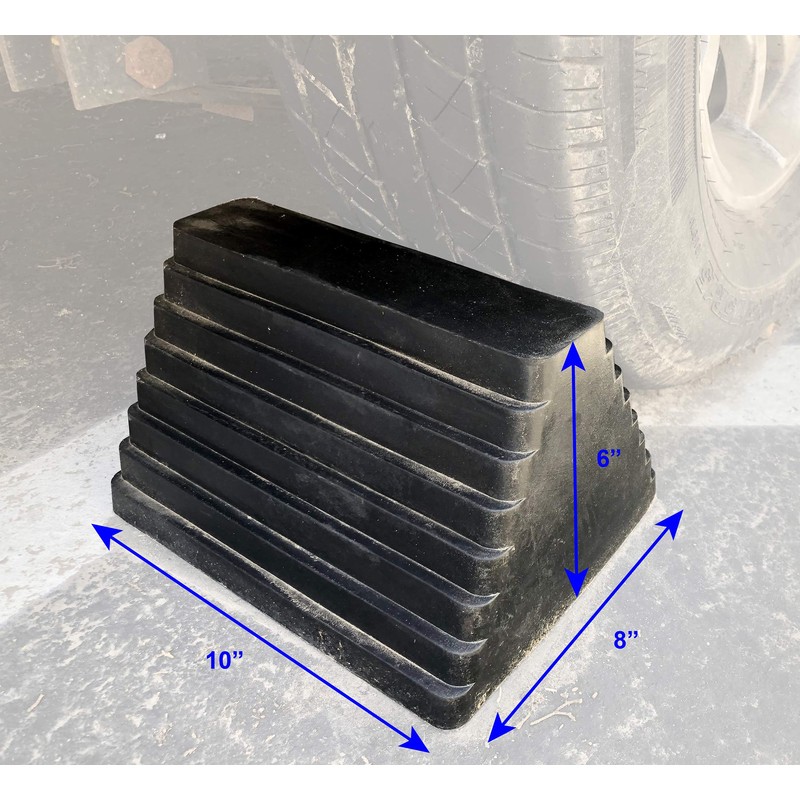 MaxxHaul 80681 Rubber Wheel Chocks 2-Pack – Heavy Duty, All-Weather,