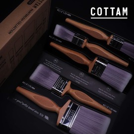 COTTAM Premium Paint Brush Decorating Set (1x3", 2x2" and 2x1" Paint Brushes) - Professional Paint Brushes For Gloss & Emulsion Paints