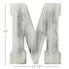 ABELOTS Rustic Wooden Letter M Wall Decor, Distressed White, 14