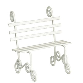 Melody Jane Dolls House White Slatted Garden Bench Miniature Outdoor Park Furniture Small