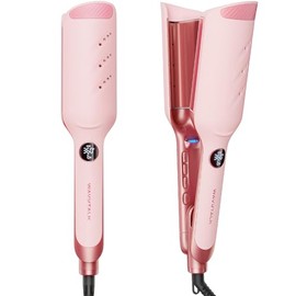 Wavytalk Power Wave, Waflera Para Cabello, Ondulador De Cabello | Diseño de Ventilación para Reducir los Daños, Reduce el Encrespamiento, Ondulador sin Esfuerzo, Voltaje Universal, Rosa