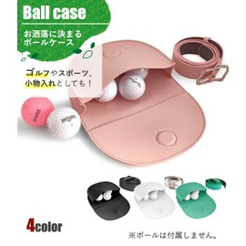 Emsing SID12-EG 4 Color Options, Belt Included, Pouch, Golf Ball Case, Accessory, Cute, Gift, Belt Loop, Magnetic Button, Colorful, Women's, Thin Green, Soft Portable Pouch, Golf Ball Case with Belt,