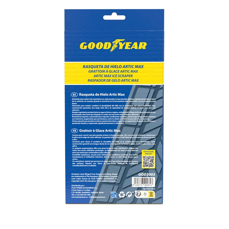 Goodyear Artic Max XL Ice Scraper with Water Resistant Rubber.