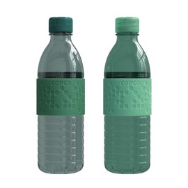 Copco Hydra 16.9oz Water Bottle, Set of 2 - Non-Slip Sleeve & BPA-Free Tritan Plastic - Dishwasher Safe, Reusable To Go Bottle - Leak-Proof, Spill-Proof, Portable Water Bottle (Green & Hunter Green)