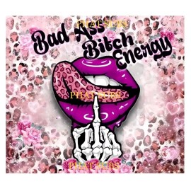 Unbranded 20oz Sublimation Tumbler Wrap Pink Lip Bad B Energy Ready To Press Heat Transfer