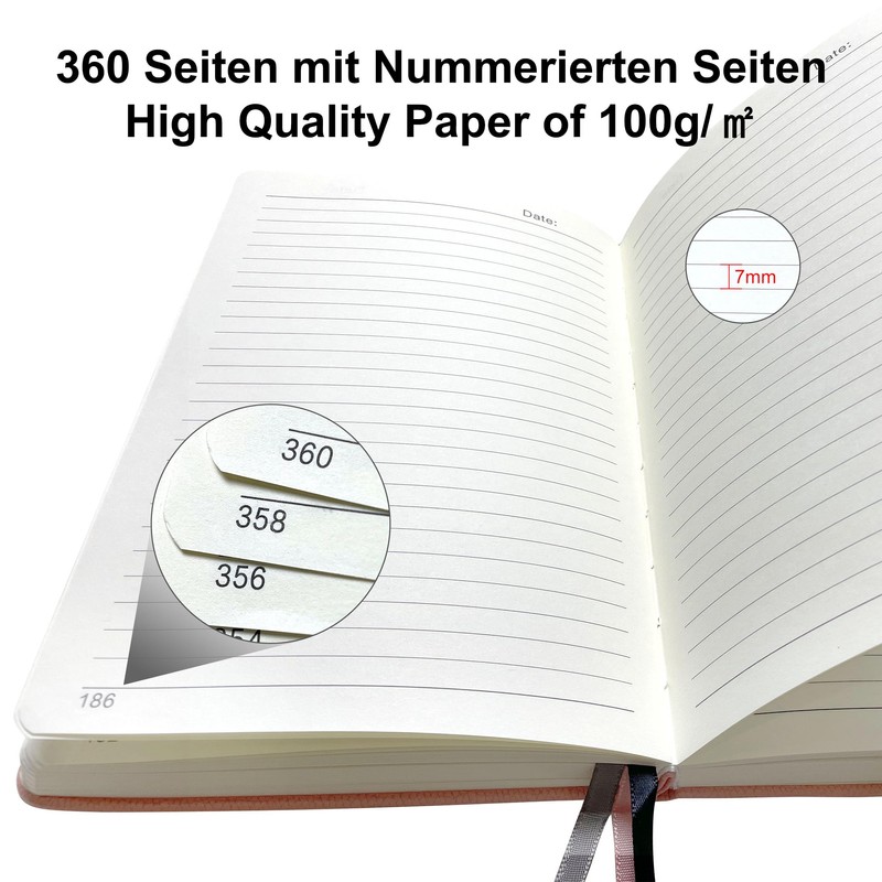 Mlife A5 Thickened Journal Notebook-Lined Notepad with 360 Pages and