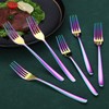 Dinner Forks 6 Pieces, Kyraton Stainless Steel with Rainbow Titanium