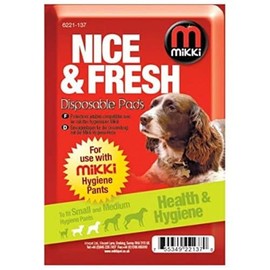 Mikki Dog Hygiene Disposable Period Pads for Female Season Use with Pant Knickers -Sml-Med 10 pack