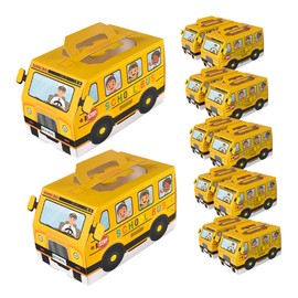 LABRIMP Festive Back to School Candy Holder Bus Theme Paper Candy Boxes 12 Pieces