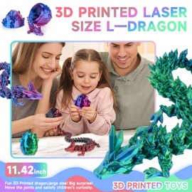 Ptyism 4 Pcs 3D Printed Dragon Eggs（29CM-Dragon/12CM-Egg） Fidget Dragon Eggs for Home Office Decor and Executive Desk Toys Stress Relief Kids and Adults