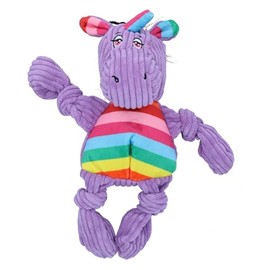 AB Tools Small Purple Unicorn Knottie Plush Durable Multi Squeaky Dog Puppy Toy 10x15x24cm