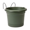 Elho Basics Potholder Allin1 Metal Flower Pot, Leaf Green, 27