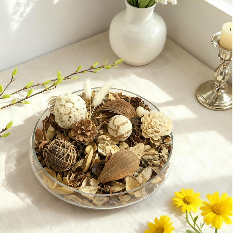 MAISONRINA Large Potpourri Bag,Magnolia Scented Potpourri Bowl Filler, White Decorative