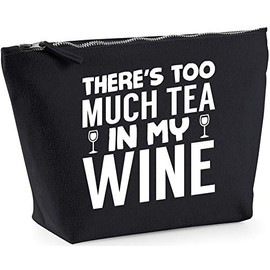 Hippowarehouse There's too much tea in my wine printed make up cosmetic wash bag 18x19x9cm