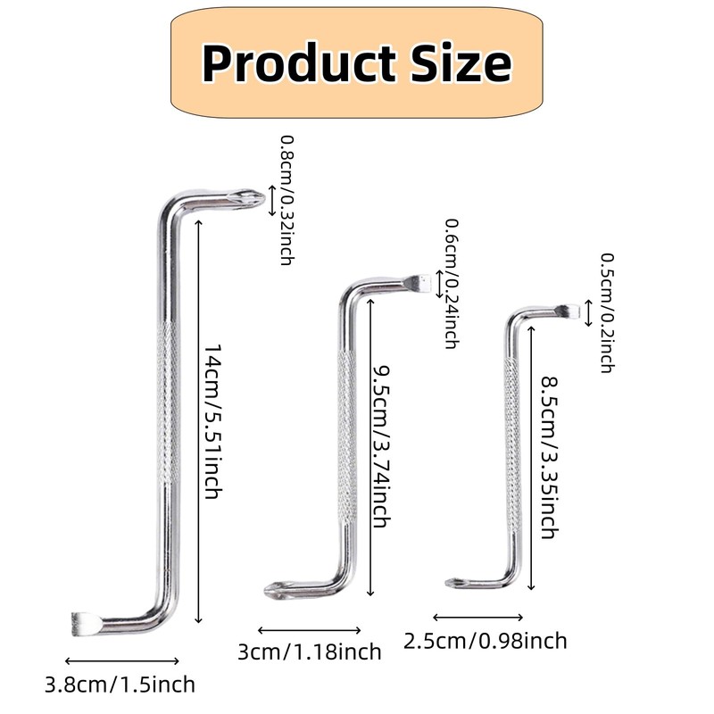 JLEivvi 3 Piece Offset Screwdriver Set Right Angle Screwdriver with