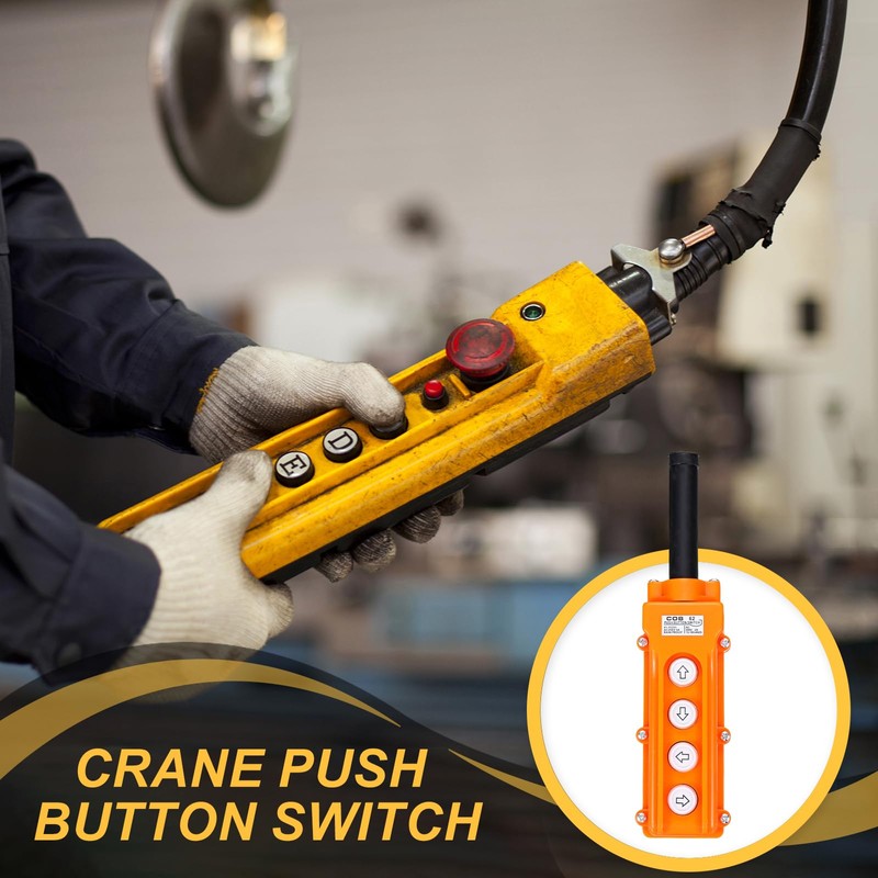 MECCANIXITY Rain Proof Hoist Crane Push Button Switch, Up Down