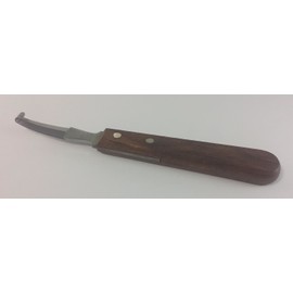 Hoof Knife Small Double Edge Right Left Hand Sheep Farrier Equine Horse Stainless Steel Blade Wooden Handle