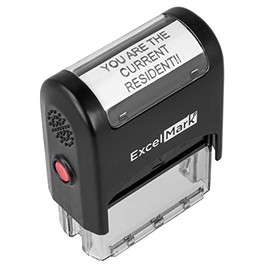 ExcelMark You are The Current Resident Self-Inking Rubber Stamp (A1539) (Black Ink)