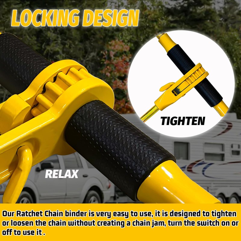Ratchet Chain Binders 3/8" - 1/2" (2 Pack) | Adjustable