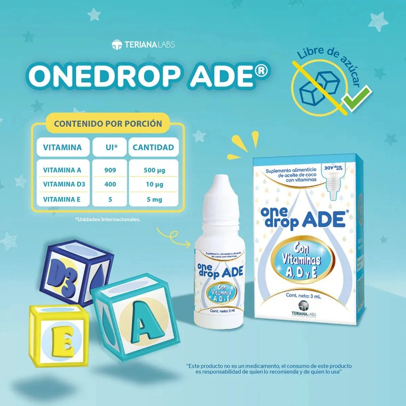 ONEDROP ADE Vitamina A D3 E en Gotas 3 ml