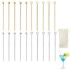 Fidqiog 20 Pcs Stainless Steel Cocktail Shaker Toothpicks, 2 Colors