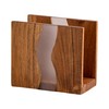 LAVAUK Acacia wood & Transparent Epoxy resin Napkin holder for