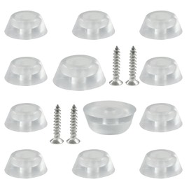 LifCratms 12Pcs Clear Rubber Feet for Cutting Board with Stainless Screws, Round Rubber Feet Bumpers Non-Slip Rubber Feet Pads for Furniture Electronics (0.3" H x 0.74" W)