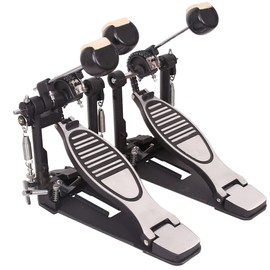 Double Bass Drum Peda, Double Chain Heavy Duty Double Drum Pedal, Kick Pedal with Drum Beater and Drum Key Suitable for Drum Set and Electronic Drums