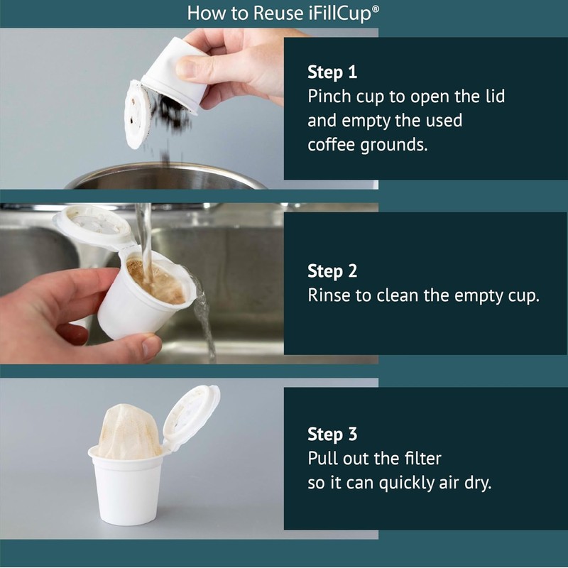 42 iFillCup Refillable K Cups - Ultrafine Filter for Sediment-Free